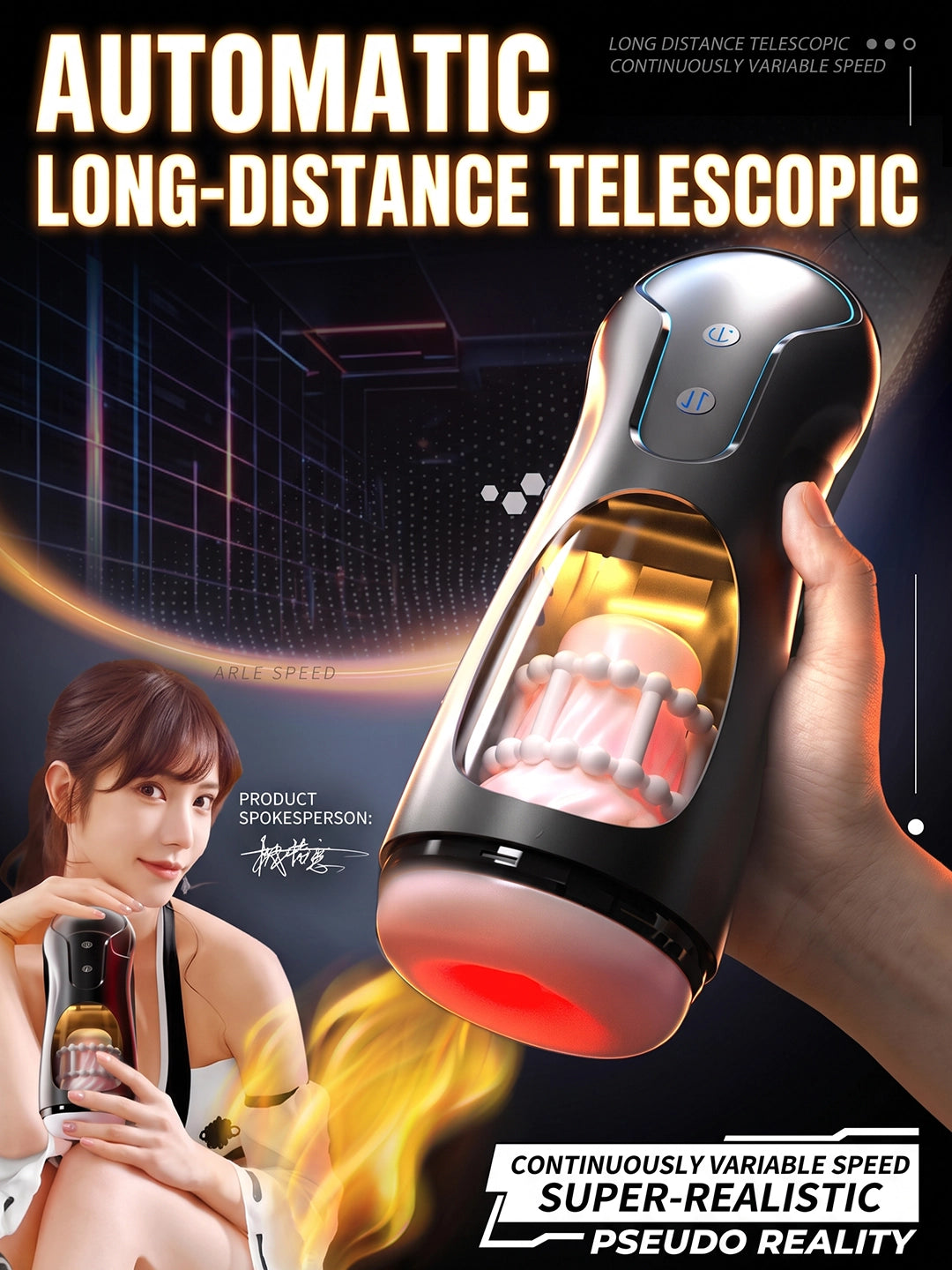 Arcwave Zing Vibrating Stroker, Medical‑Grade Silicone Open‑Ended Male Masturbator, 10 Vibration Modes IPX7 Waterproof Rechargeable Male Adult Toy for Solo & Partner Play