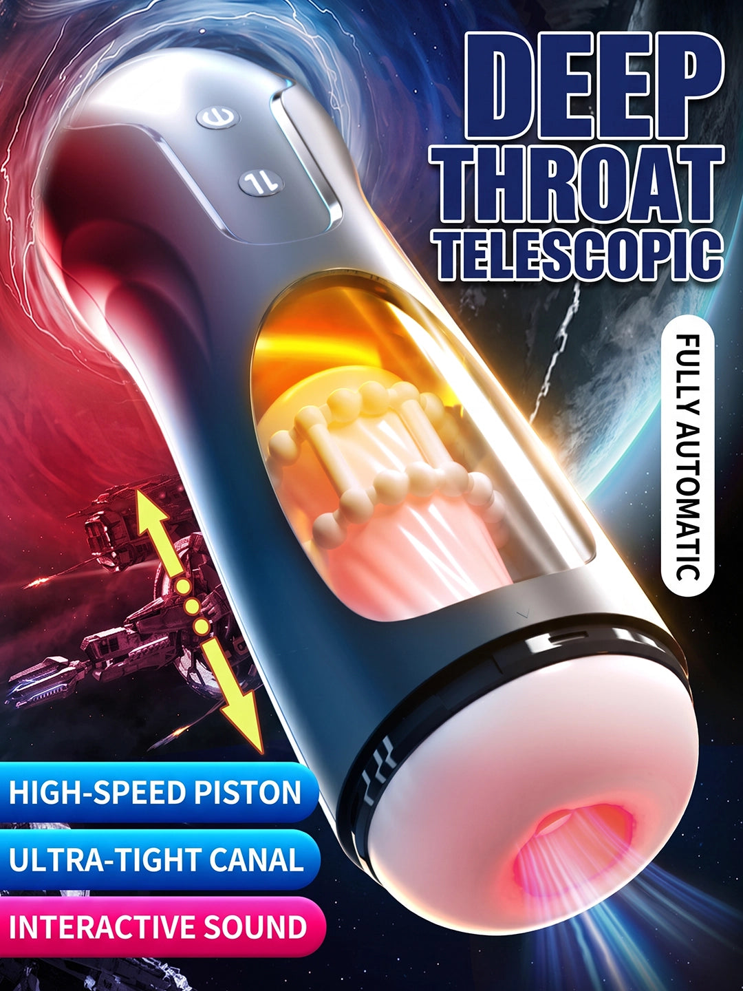 Arcwave Zing Vibrating Stroker, Medical‑Grade Silicone Open‑Ended Male Masturbator, 10 Vibration Modes IPX7 Waterproof Rechargeable Male Adult Toy for Solo & Partner Play