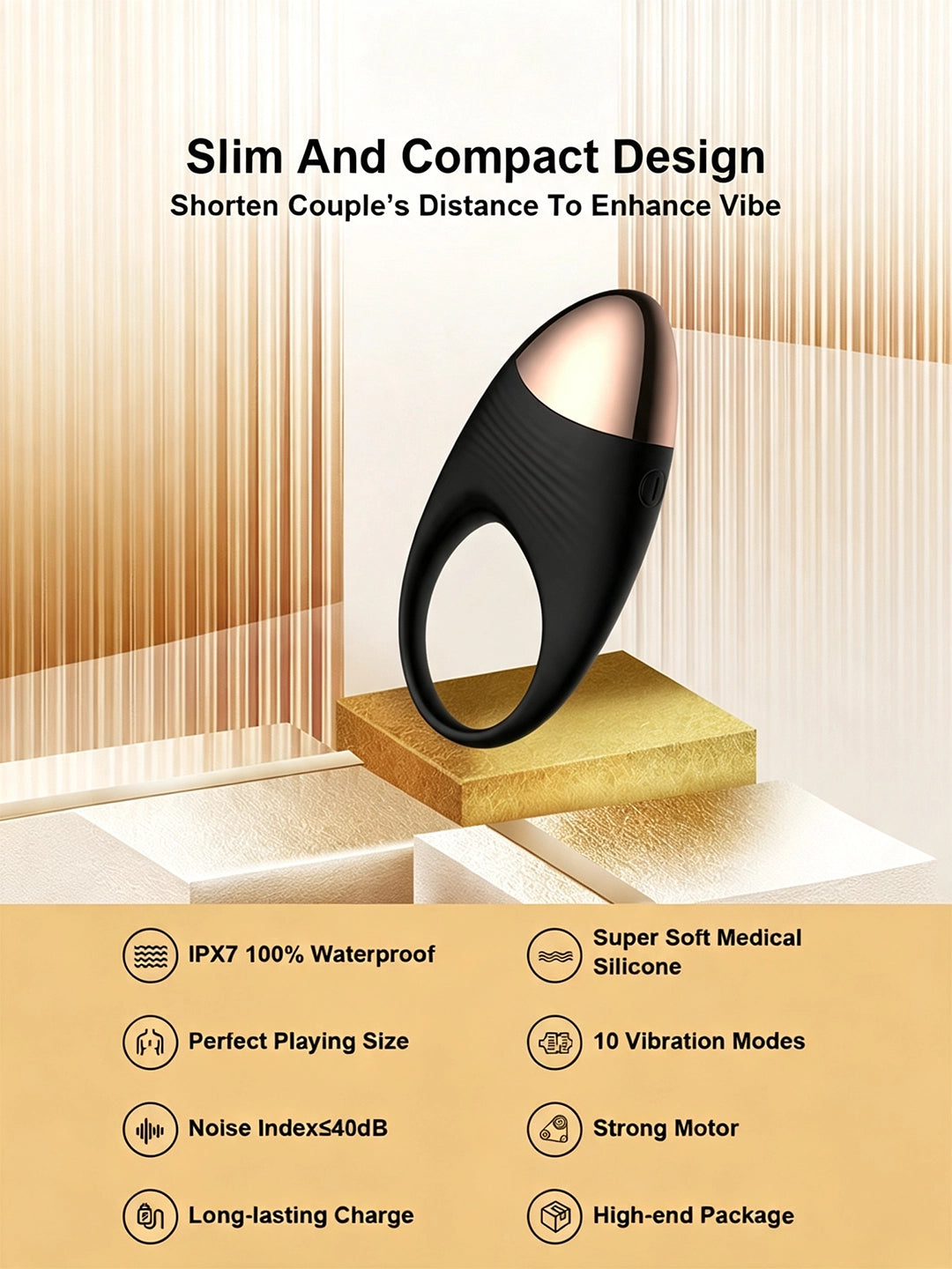 Remote Control Couple Vibrating Ring, Silicone Delay Cock Ring for Men, 10 Vibration Modes Rechargeable Shared Stimulator for Couples