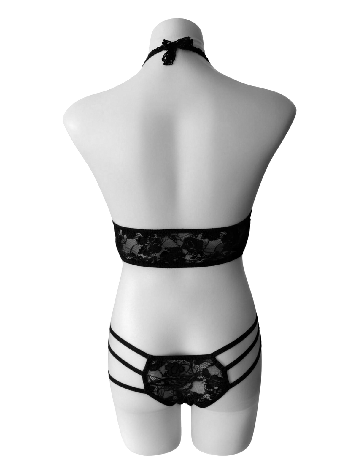 Halter Neck Lace Teddy Lingerie, Criss‑Cross Cutout Front One‑Piece Bodysuit, Strappy High‑cut Sheer Floral Lace Lingerie for Women
