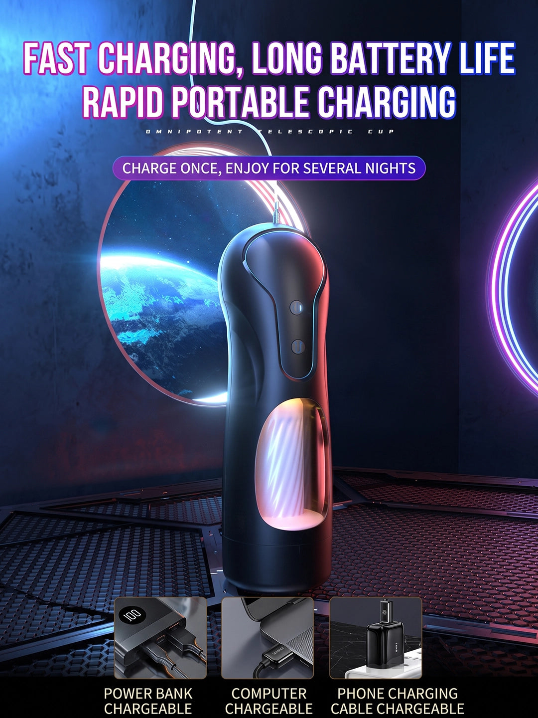 Arcwave Zing Vibrating Stroker, Medical‑Grade Silicone Open‑Ended Male Masturbator, 10 Vibration Modes IPX7 Waterproof Rechargeable Male Adult Toy for Solo & Partner Play