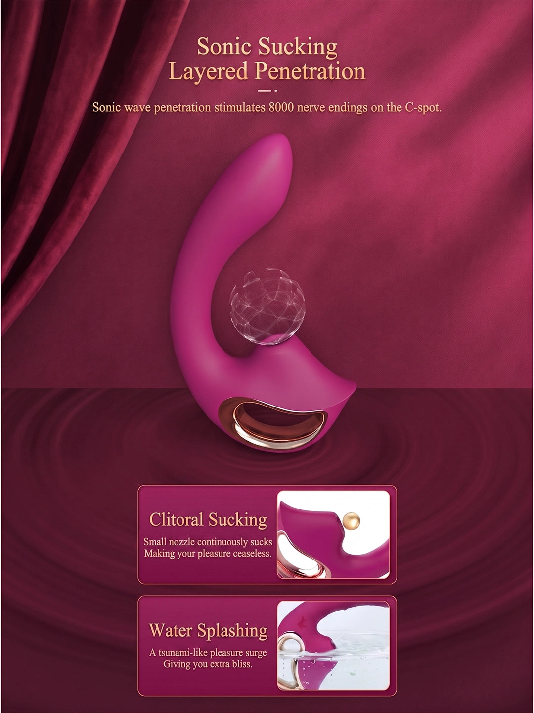 Dual‑Function Suction & G‑Spot Vibration Toy | Ergonomic Curved Design