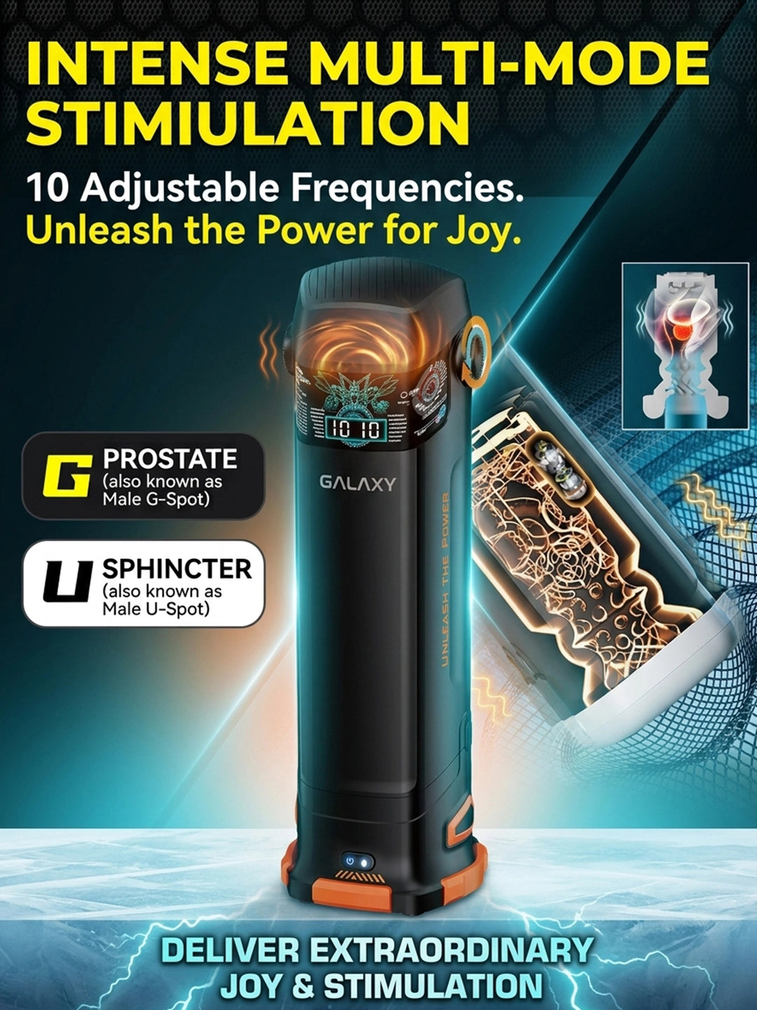 GALAXY Intense Multi‑Mode Male Stimulator 10 Adjustable Frequencies for Prostate & Sphincter Pleasure