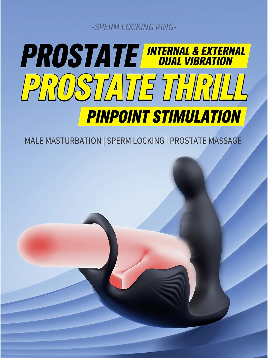 GALAKU Glandular Stimulation Prostate Massager Precise Prostate G‑Spot Targeting with Dual‑Loop Securing Ring