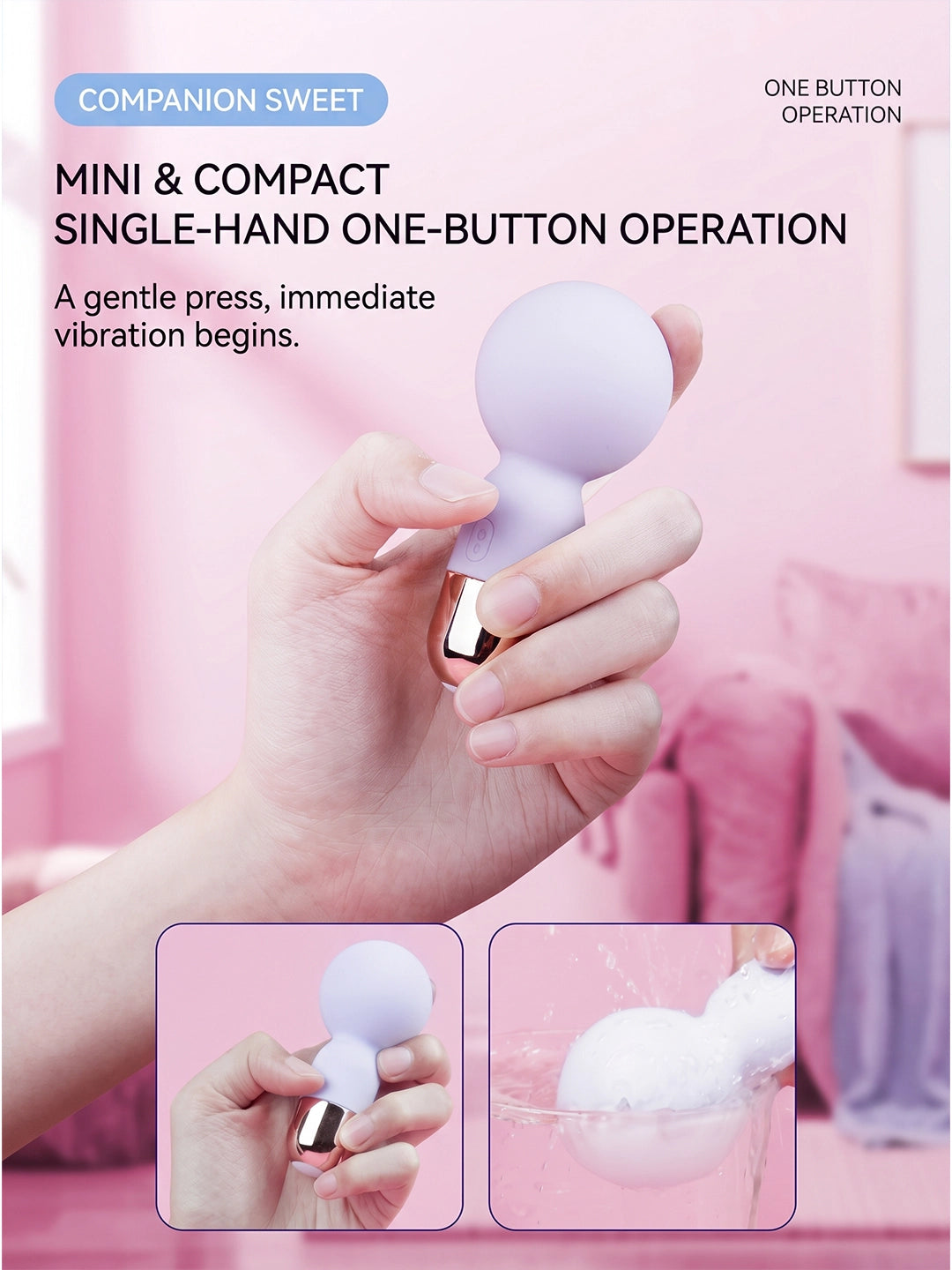 Mini Powerful Wand Massager | Compact Silicone Personal Massager