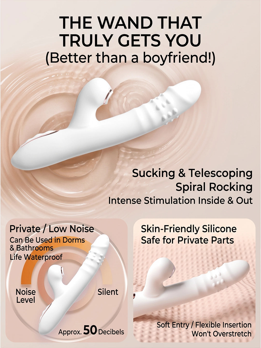 Dual‑Function Suction & G‑Spot Vibration Toy | Ergonomic Curved Design