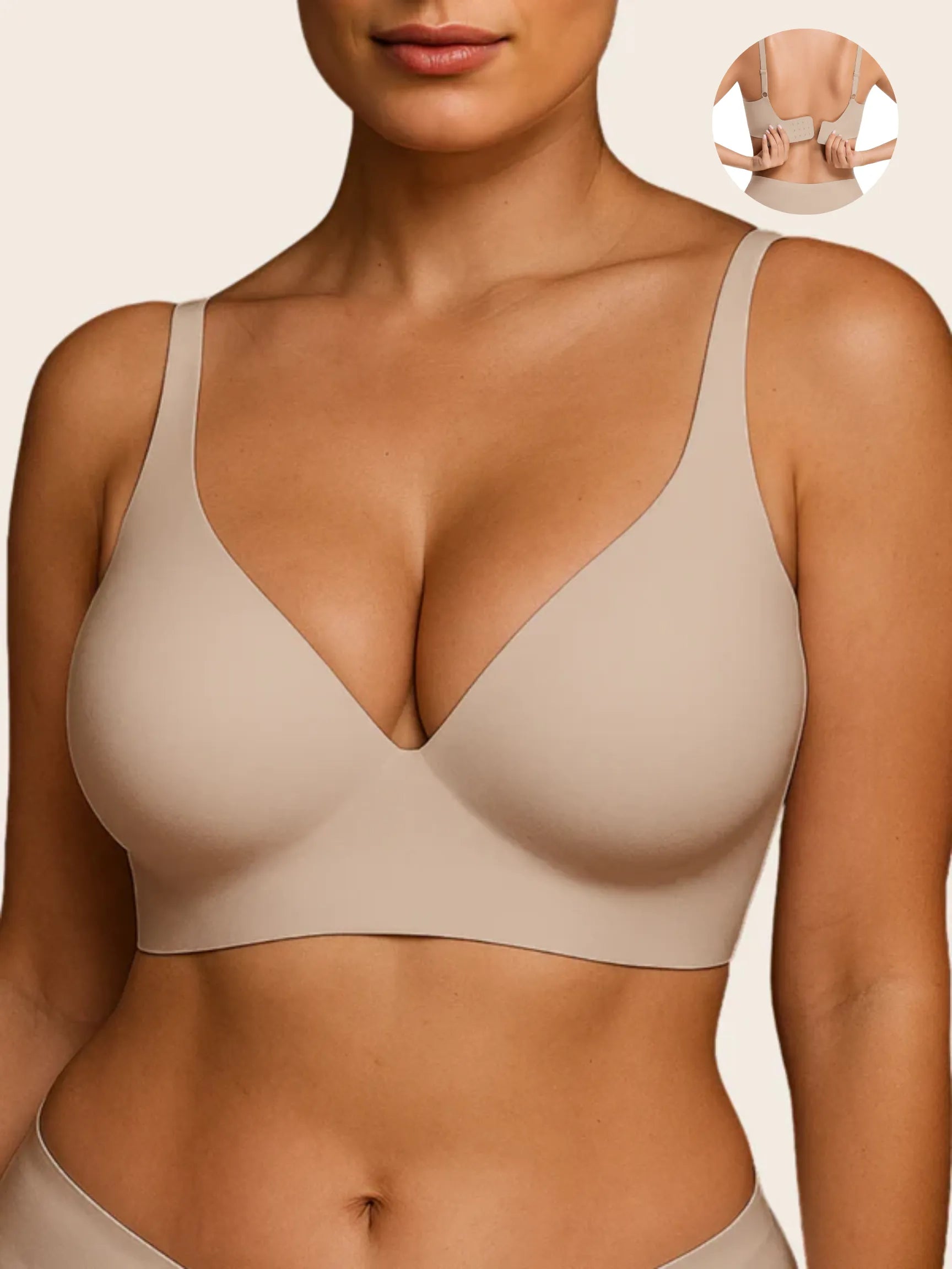 V Neck Jelly Bra with Back Clasp