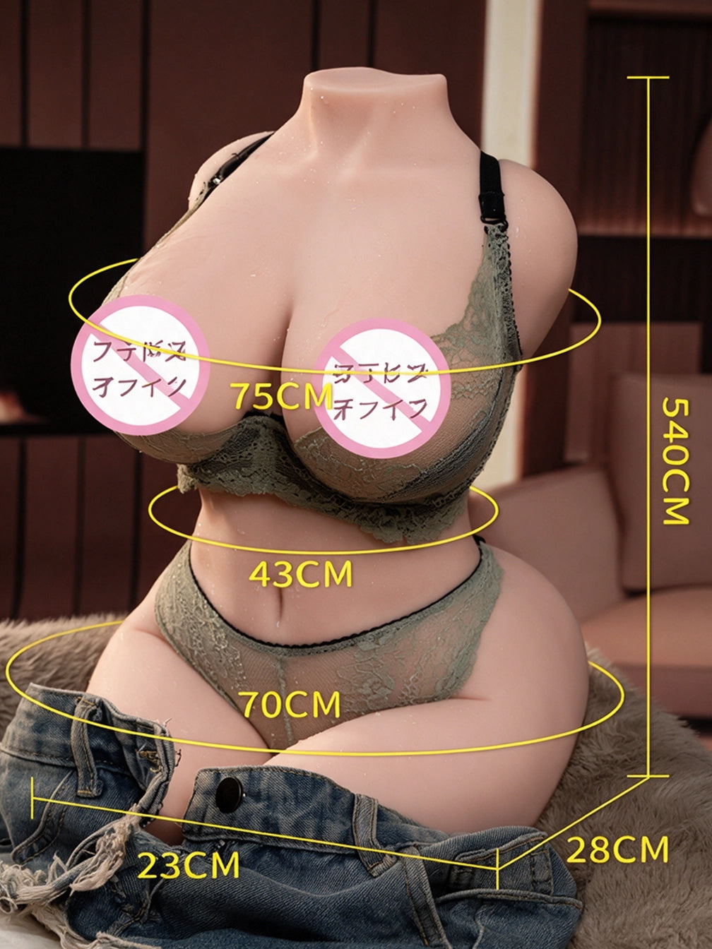 AI SAYAMA Realistic Half‑Body Torso Doll 10KG Weighted TPE Male Toy with Dual‑Channel Openings