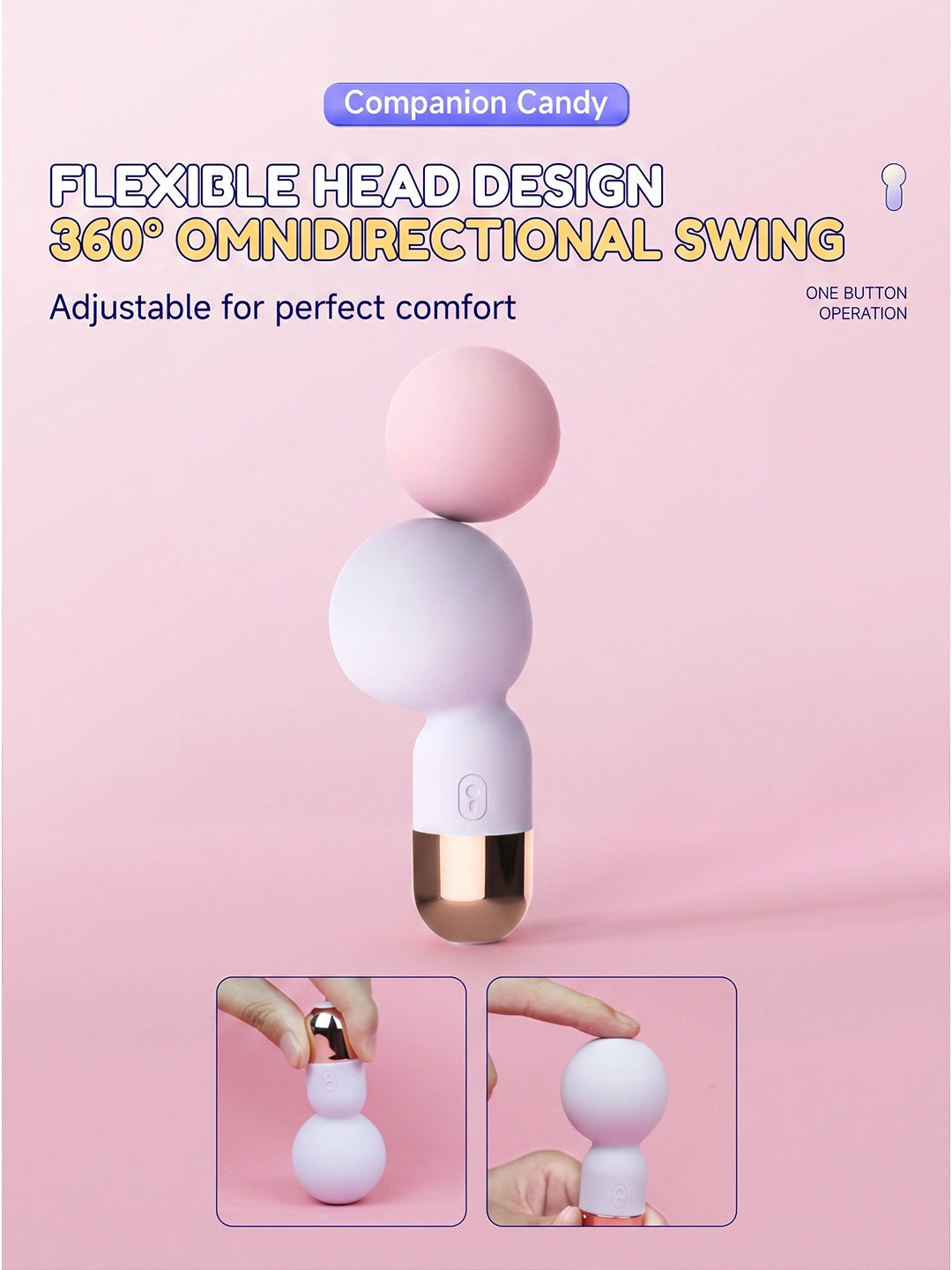 Mini Powerful Wand Massager | Compact Silicone Personal Massager